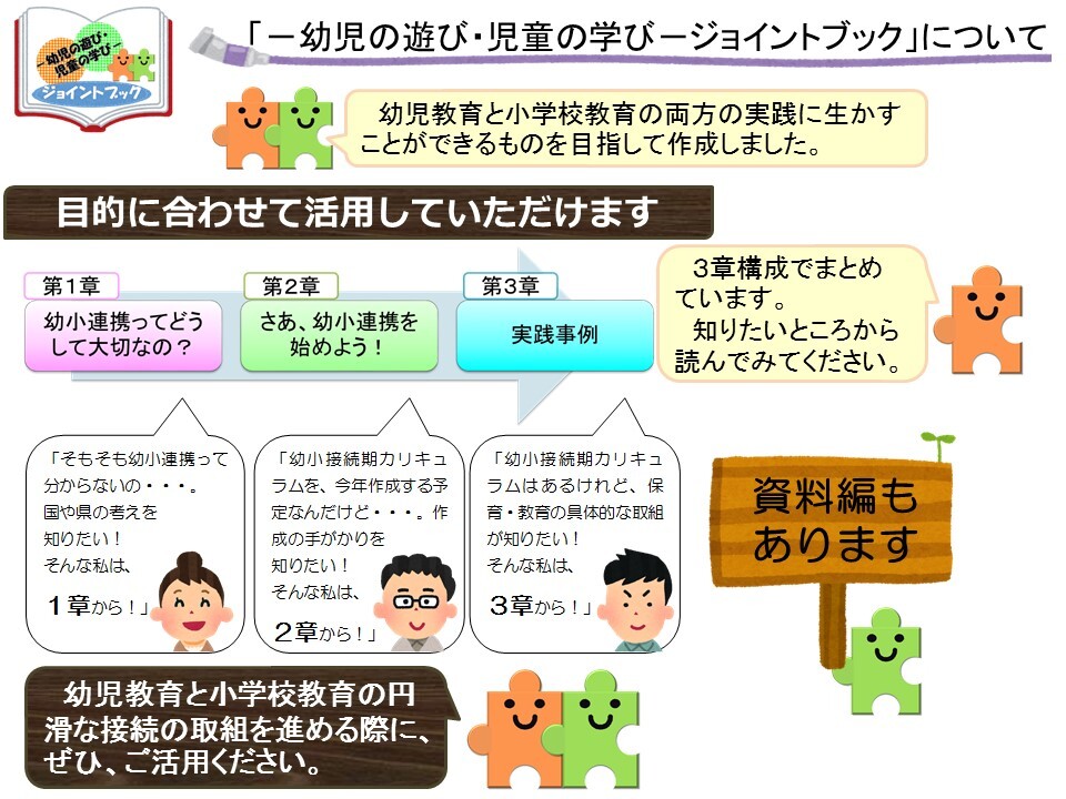 幼児の遊び・児童の学び　ジョイントブックについて