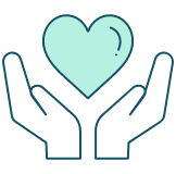 ハートに手を添えるアイコン